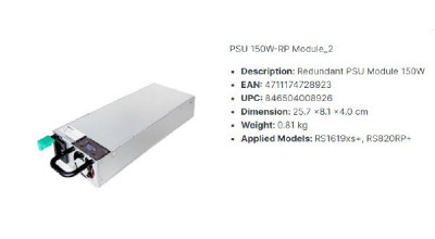 PSU 150W-RP Module_2 for RS820RP+  RS1619xs+
