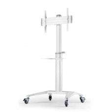 Atdec AD-TVC-70A-W Mobile TV Cart White - Supports Up to 70 inch & 70kg - Adjustable height
