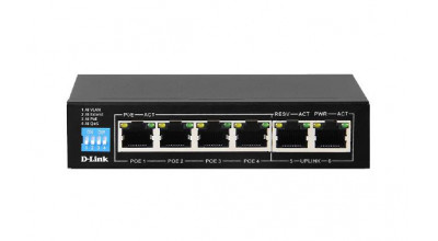 6-Port Gigabit PoE Switch with 4 Long Reach PoE Ports and 2 Uplink Ports