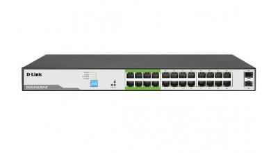 26-Port Gigabit PoE Switch with 24 PoE+ Ports (8 Long Reach 250m) and 2 SFP Uplinks