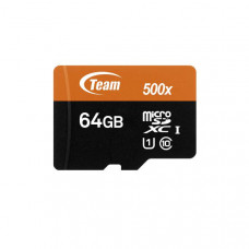 Team Group Memory Card microSDXC 64GB, UHS-I, 10MB/s Write*, with SD Adapter, Lifetime Warranty